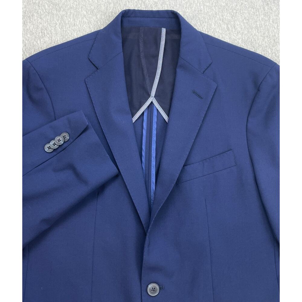 Cole Haan Blazer Mens 38R Blue Wool Blend Stretch 2-Button Grand.0S Unstructured